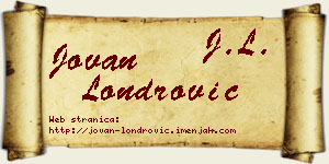 Jovan Londrović vizit kartica